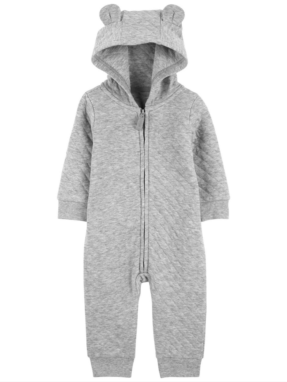 Carter's Light Gray Zip-Up 1-Piece Jumpsuit 9 M